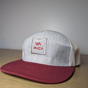 RVCA Gray and Red Men's Cap